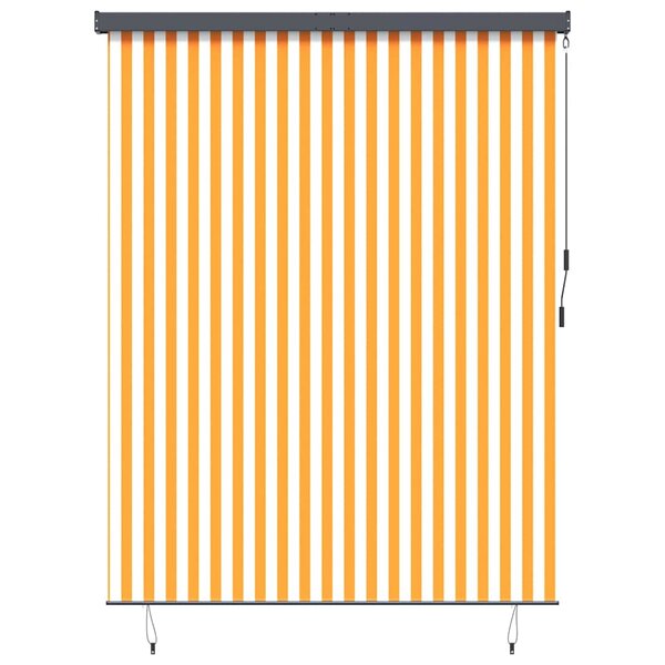 vidaXL Store Roulant Extérieur Rayé Orange et blanc 220 x 250 cm tissu
