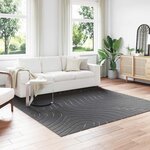 vidaXL Tapis de surface Carré HUARTE Anthracite 240 x 240 cm Polyester