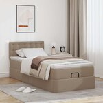 VidaXL Lit ottoman et matelas cappuccino 90x190 cm similicuir
