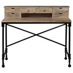 vidaXL Bureau Bois de manguier massif et acier 110 x 50 x 96 cm
