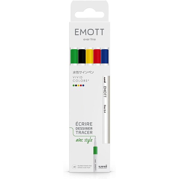 Feutre emott  set de 5 'vivid colors' uni-ball
