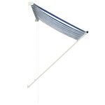 vidaXL Auvent rétractable 100x150 cm Bleu et blanc