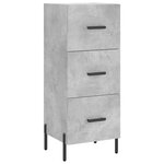 vidaXL Buffet Gris béton 34 5x34x90 cm Bois d'ingénierie