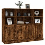 vidaXL Buffets 3 Pièces chêne fumé bois d'ingénierie