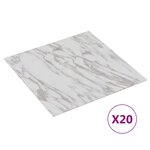 vidaXL Dalles de plancher autoadhésives 20Pièces PVC 1 86 m² marbre blanc