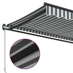 vidaXL Auvent manuel rétractable anthracite et blanc 500x300 cm