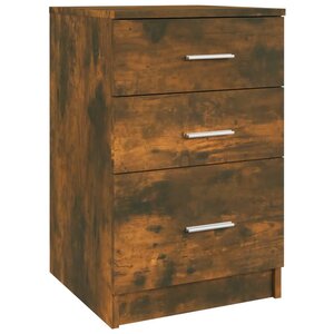 vidaXL Table de chevet Chêne fumé 40x40x63 cm Bois d'ingénierie