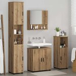 vidaXL Ensemble de mobilier de salle de bain 4 Pièces Chêne artisanal