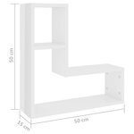vidaXL Étagères murales 2Pièces blanc brillant 50x15x50cm bois ingénierie