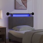vidaXL Tête de lit suspendue Gris foncé Tissu en velours côtelé