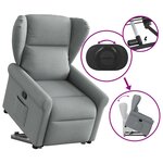 vidaXL Fauteuil inclinable Gris clair Tissu