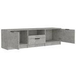 vidaXL Meuble TV gris béton 140x35x40 cm bois d'ingénierie