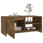 vidaXL Table basse Chêne fumé 102x50x45 cm Bois d'ingénierie