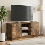 vidaXL Meuble TV Chêne fumé 102 x 34 5 x 47 cm Bois d'ingénierie