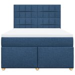 vidaXL Sommier à lattes de lit avec matelas Bleu 160x200 cm Tissu