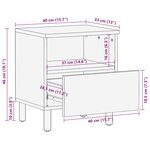 vidaXL Table de chevet noir 40x33x46 cm bois de manguier massif brut