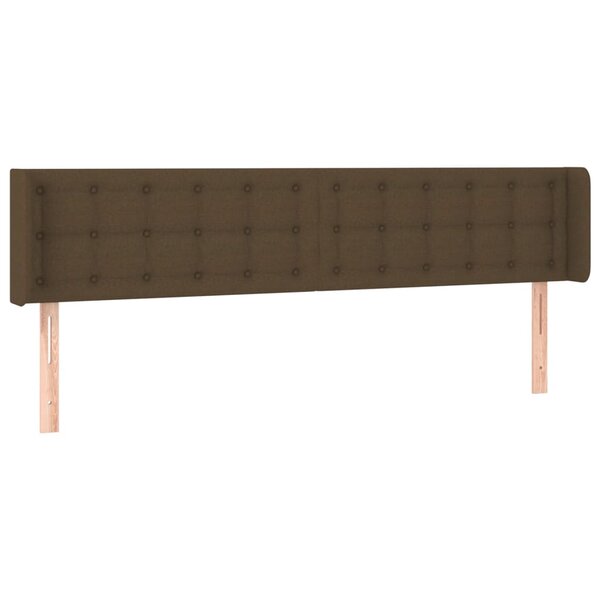 vidaXL Tête de lit avec oreilles Marron Foncé 203x16x78/88 cm Tissu
