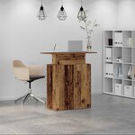 vidaXL Bureau de réception vieux bois 100x40x104 cm bois d'ingénierie