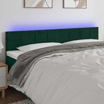vidaXL Tête de lit à LED Vert foncé 180x5x78/88 cm Velours