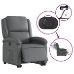 vidaXL Fauteuil inclinable électrique gris similicuir