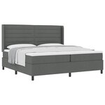 vidaXL Lit à ressorts avec matelas Gris foncé 200 x 200 cm tissu