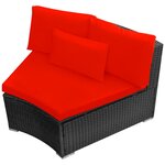 vidaXL Salon de jardin 13 Pièces avec coussins Résine tressée Rouge