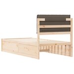 vidaXL Cadre de lit avec tête de lit rembourrée Taupe 75 x 190 cm
