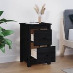 vidaXL Table de chevet Noir 40x35x61 5 cm Bois de pin massif