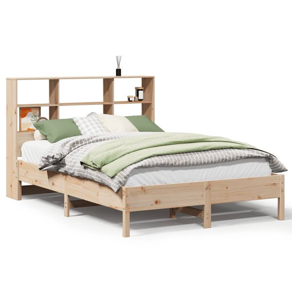 vidaXL Lit bibliothèque sans matelas 160x200 cm bois massif de pin