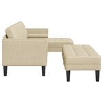 vidaXL Ensemble de 2 Canapés avec Coussins en Tissu Crème