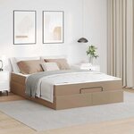 vidaXL Cadre de lit avec matelas Cappuccino 140 x 190 cm Faux cuir