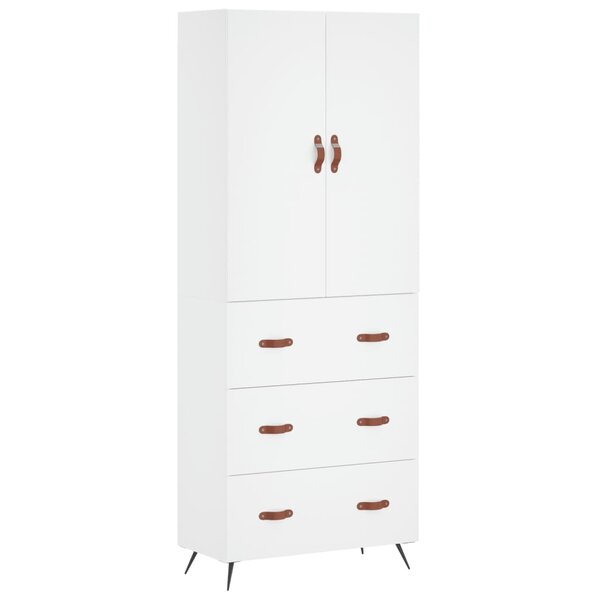 vidaXL Buffet haut Blanc 69 5x34x180 cm Bois d'ingénierie