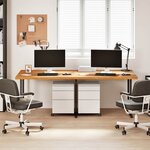 vidaXL Dessus de bureau marron clair bois chêne massif rectangulaire