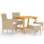 vidaXL Ensemble à manger de jardin 5 Pièces Beige