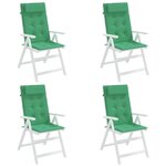 vidaXL Coussins de chaise à dossier haut lot de 4 vert tissu oxford