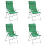 vidaXL Coussins de chaise à dossier haut lot de 4 vert tissu oxford