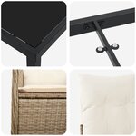 vidaXL Ensemble de salle à manger pour jardin 7 Pièces Beige Poly rotin