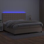 vidaXL Sommier à lattes de lit avec matelas LED Cappuccino 200x200 cm