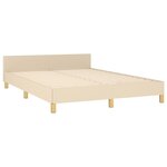 vidaXL Cadre de lit avec tête de lit Crème 140x200 cm Tissu