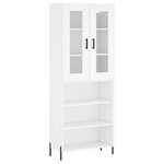 vidaXL Buffet haut Blanc 69 5x34x180 cm Bois d'ingénierie