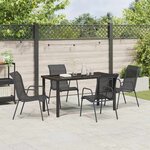 vidaXL Ensemble de salle à manger pour jardin 5 Pièces Noir