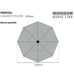 Madison parasol lanzarote 250 cm rond gris