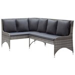 vidaXL Canapés d'angle de jardin 2 Pièces Résine tressée Gris
