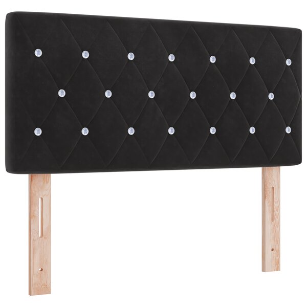 tête de lit vidaXL capitonnée avec boutons en cristal noire 100 cm en velours