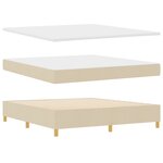 vidaXL Lit à ressorts avec matelas crème super king en tissu