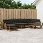 vidaXL Ensemble de canapés d'extérieur 6 Pièces Naturel et noir