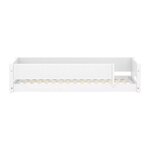 Flexa WHITE Lit Montessori bas 90 x 200 cm Avec barriere arriere et barriere avant pleine Blanc
