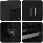 vidaXL Haut de Mobilier Chêne noir 80 x 39 x 178 cm Bois d'ingénierie