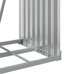 vidaXL Porte-bûches gris clair 40x45x100 cm acier galvanisé