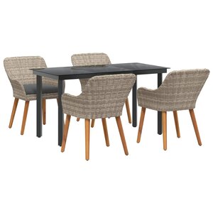 vidaXL Ensemble de salle à manger pour jardin 5 pc Gris clair